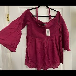 NWT- Torrid cold shoulder babydoll blouse